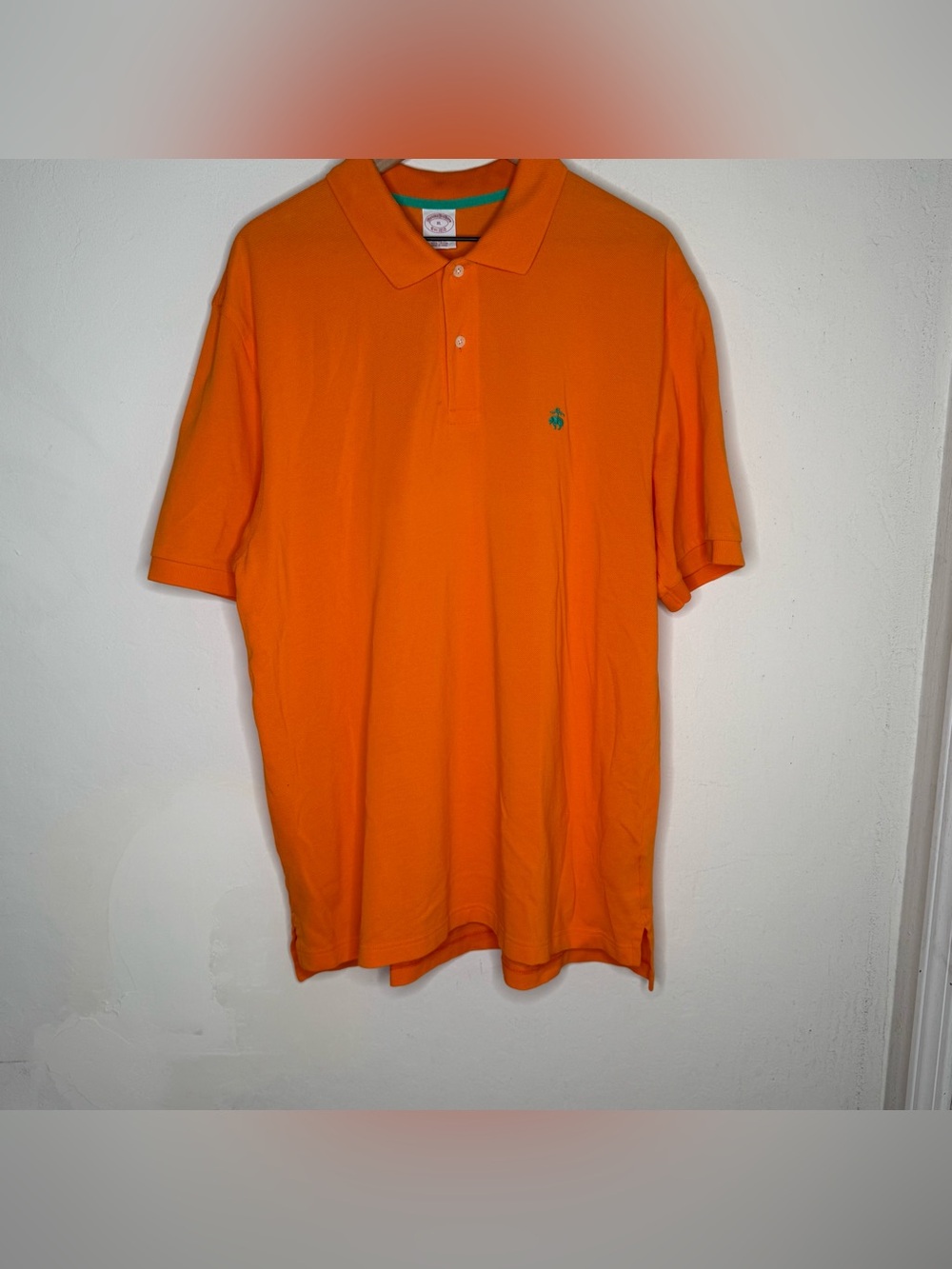 Brooks Brothers Orange Performance Polo Shirt Men's XL Cotton Golf Preppy